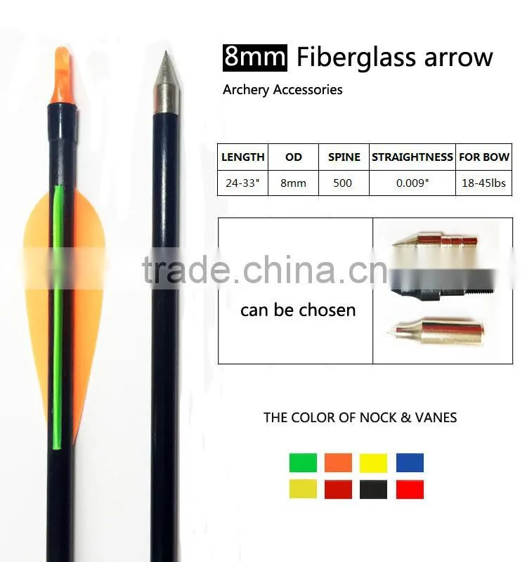 Hot selling archery fiberglass arrow