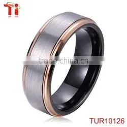 Purple plating tungsten engament wedding ring for men domed