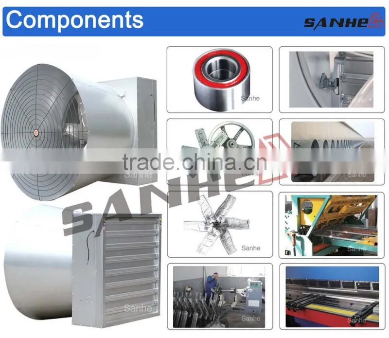 Industrial Big Air Flow Ventilation Fan Cone Type Shutter Exhaust Fan with CE Certificate