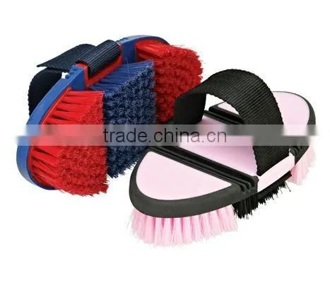 grooming tool plastic back horse dandy brush
