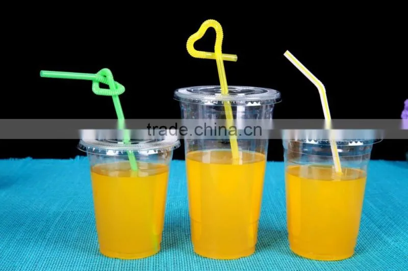 Premium Plastic Clear PET Cups with Flat Lids