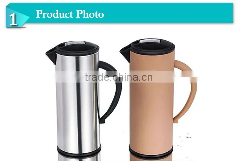 2014Hotel use glass liner pouring tea and coffee water pot hiking vacuum flask(JGAA-A)