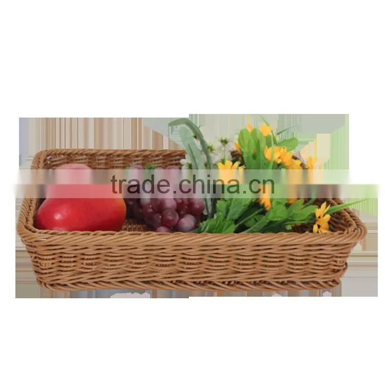 Eco-friendly rattan fruit baskets for supermarket display rack