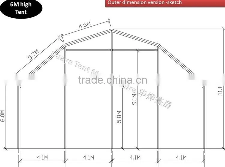 Hot sale indoor structure 17x35m tent for tennis court