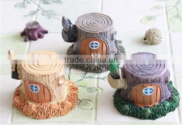 Zakka grocery stump small house ornaments micro landscape background props