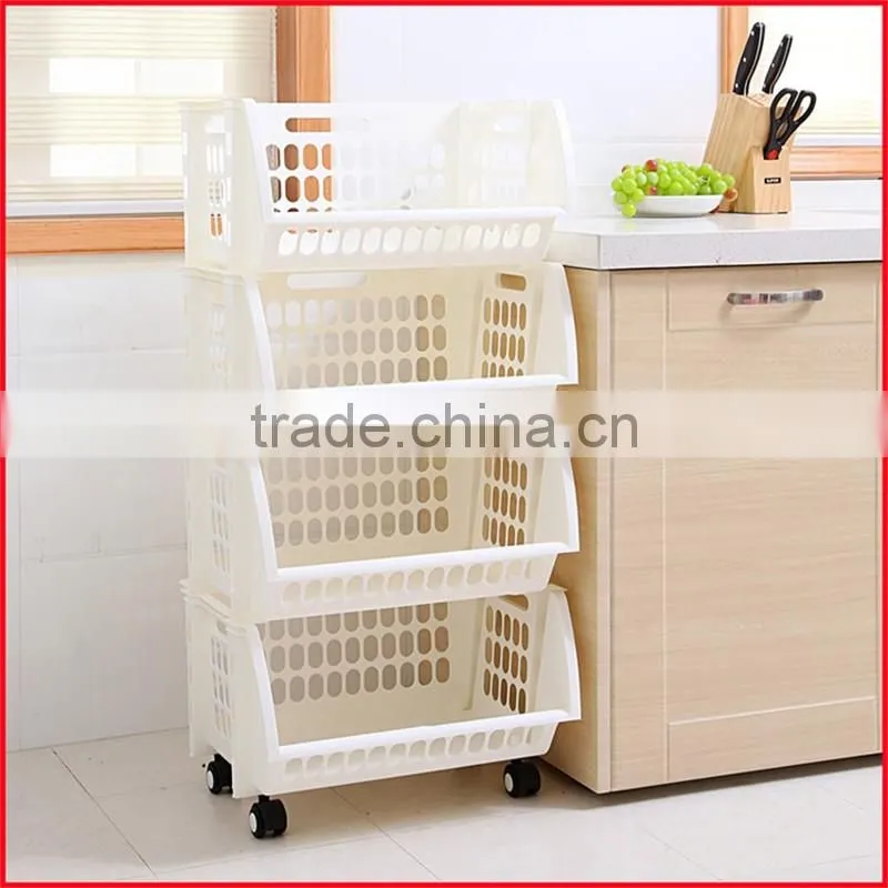 Household Storage 4 Tier Basket for Closet Office Garage Kitchen and Bathroom