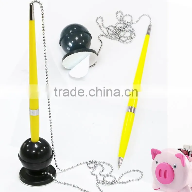 wholesale promotion table pen,plastic desk pen with chain