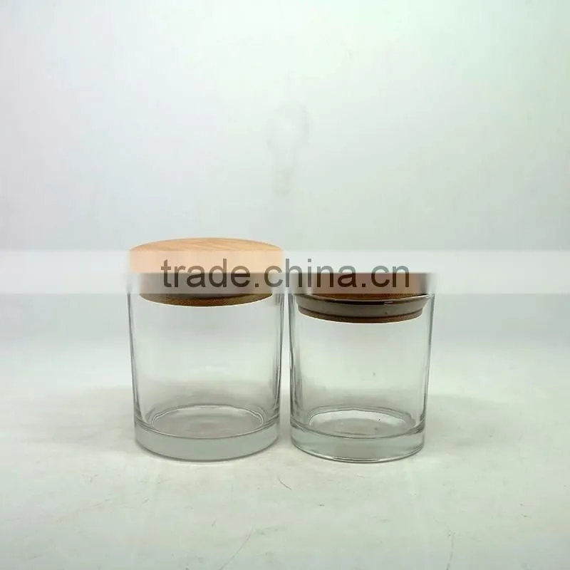 Round bottom clear glass candle jars candle holders wholesale