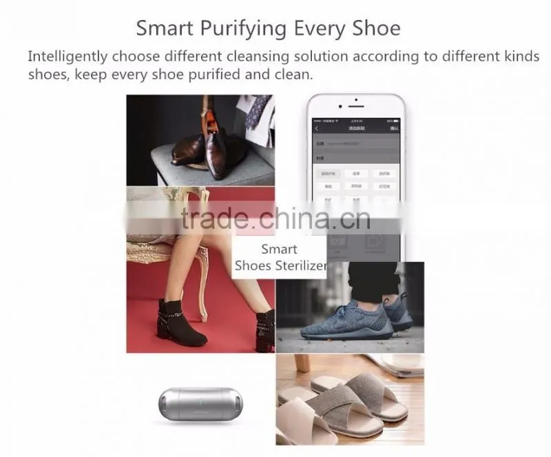 2017 New Arrival Innovative Smart Mobile APP Control Shoe Sterilizer, Mini Aluminum Capsule Design Oxygen Anion Shoe Sterilizer