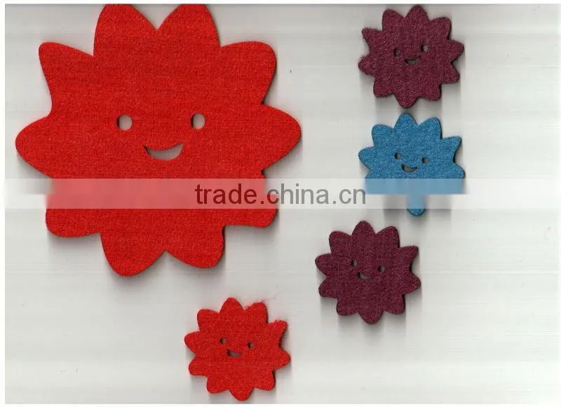 needle-punched polyester felt flower for handicraft