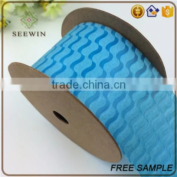 beautiful decoration non-woven waved wired ribbon
