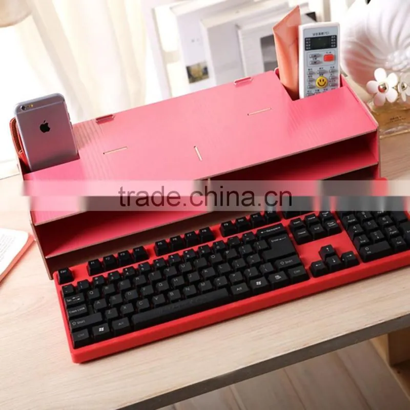 Creative Desktop DIY wood increased computer rack