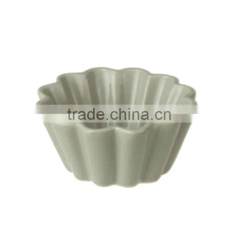 3.5" flower shape customized stoneware ice cream serving bowl