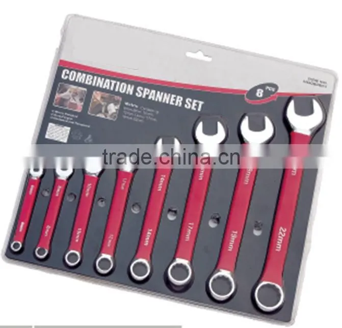 8 pcs Combination spanner set Wrench set 6mm-22mm with high quality