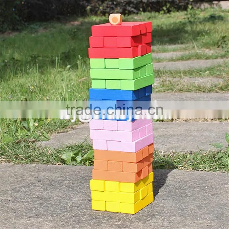 Hot sale preschool children stacking wooden toy blocks intelligent kids wooden building toy blocks W13D133