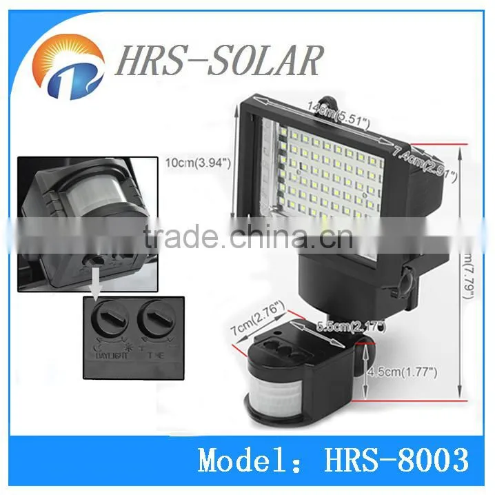 Motion Sensor Solar Power 60 White LED PIR Light Home Garden Security Led Flood Light