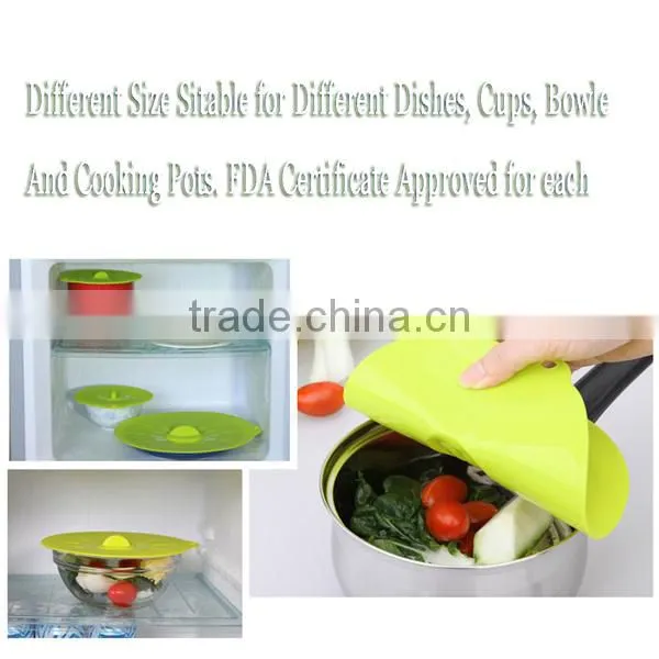 BPA Free FDA Approved 4 Pack Set Silicone Suction Bowl Lid