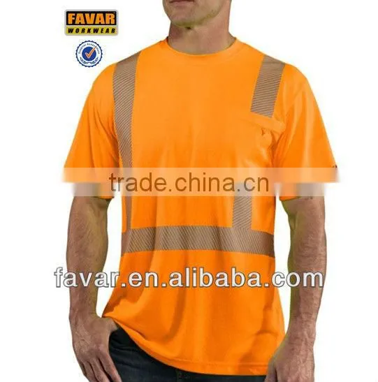 Mens Polyester High Visibility Reflective Class 2 Short Sleeve T-Shirt