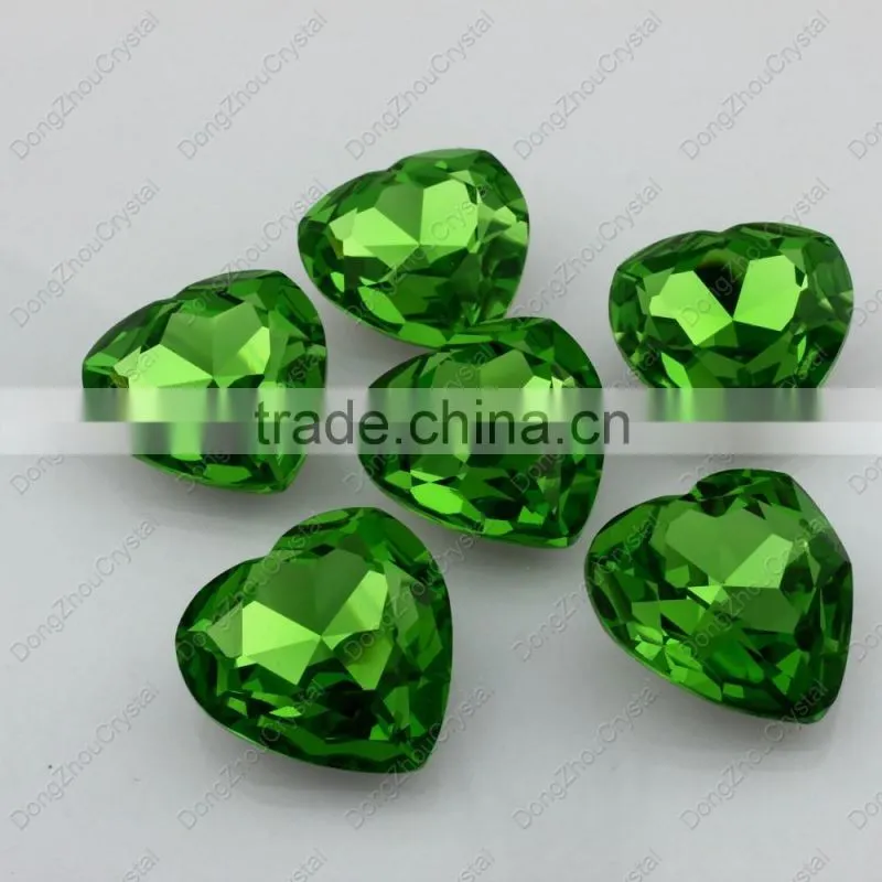 Factory price popular heart shape crystal glass bead with claw