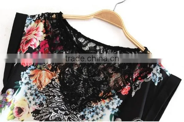 HD-D105 2014 hot design elegant women lace floral dress/casual ladies dress