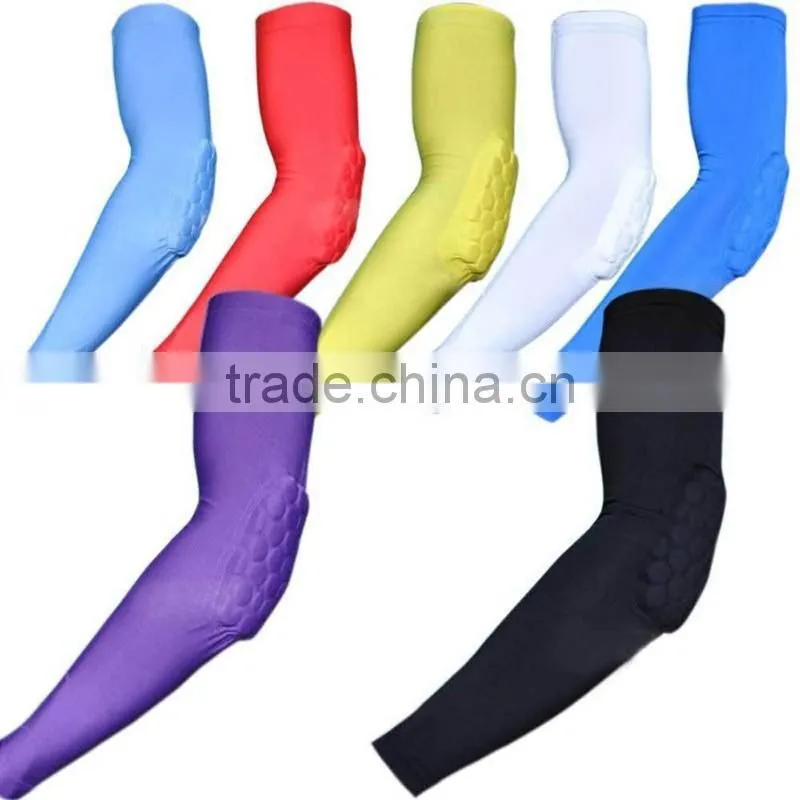 Cyclist hex shooter compression padded protective gear arm sleeves