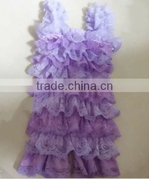 Hot Sale Yellow baby romper Ruffles Petti Rompers for Toddler Cheap Baby Lace Ruffles Rompers