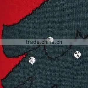 Christmas Red Color Pullover Hooded Sweater For Women