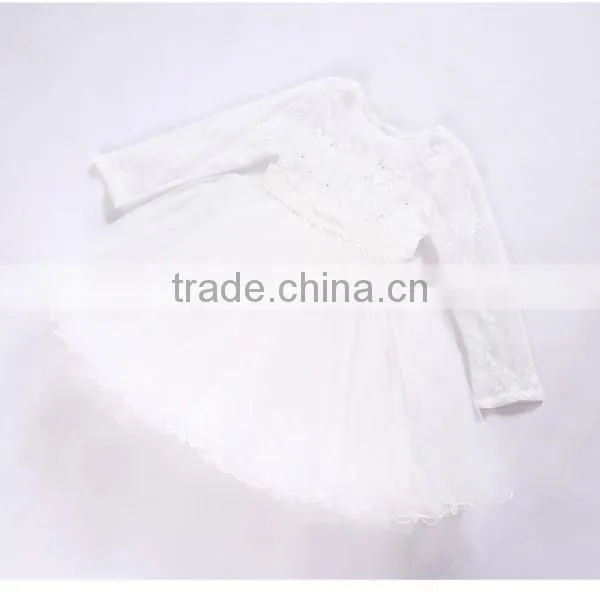 Baby Girls Fall Lace Long Sleeve White Tutu Dress