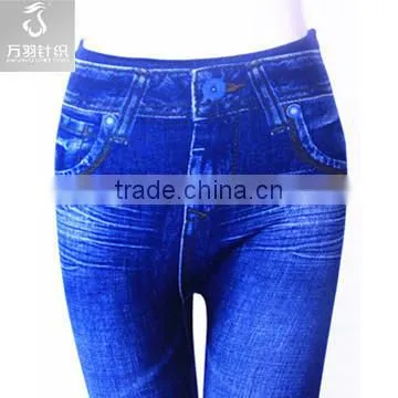 seamless dark blue retro demin sexy legging