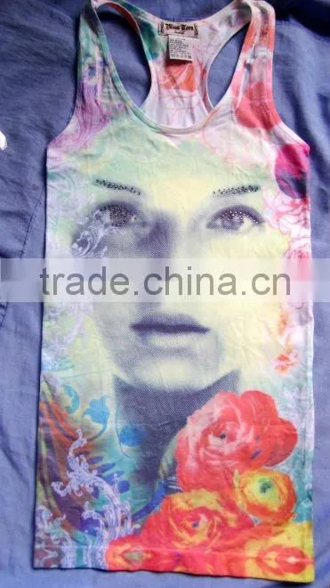 colorful printting seamless fashion vest top