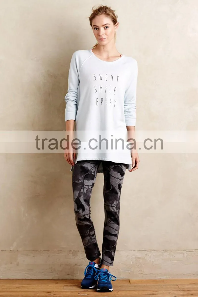 Wholesale Routine Sweatshirt Ladies Plain Pullover Sweatshirt Without Hood