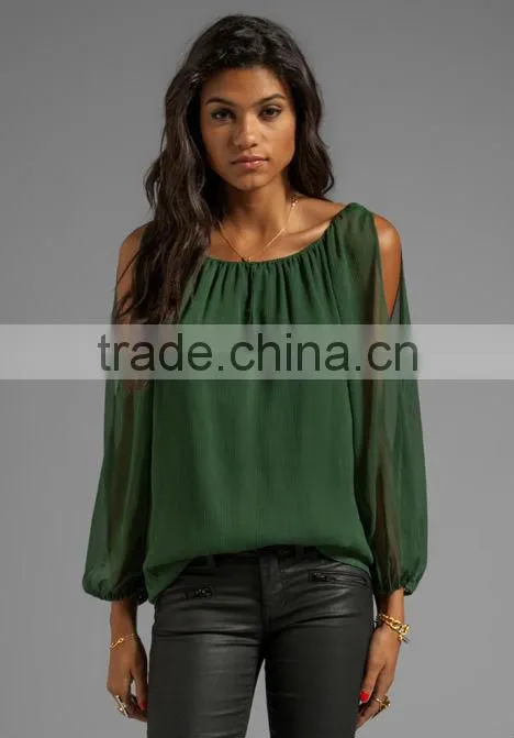A-Line Cutout Peasant Top