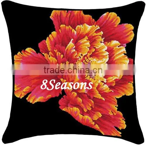 Clearance Sale Multicolor Flower Pattern Square Throw Pillow Cotton Cross Stitch Needlework Materials
