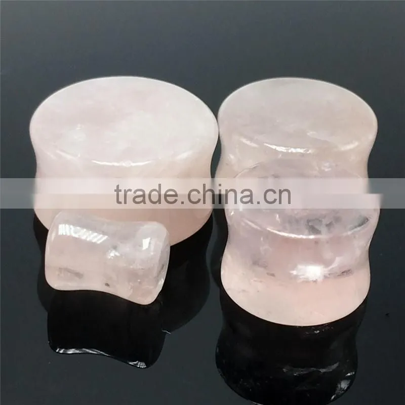 Bulk Rose Quartz High Polished Organic Stone Ear Expander Stone Ear Stretcher
