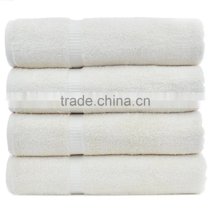 Wholesale 16S Combed 100% Cotton White Plain Hotel Bath Towel for 5 Star Hotel