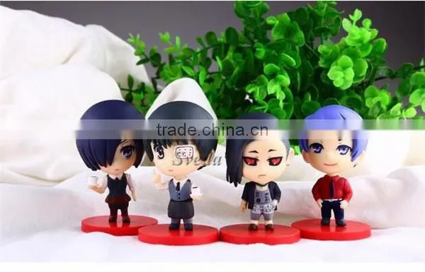 Anime Cartoon toy Tokyo ghouls action figure sets of 4pcs Pvc dolls Q version Tokyo Ghoul figure