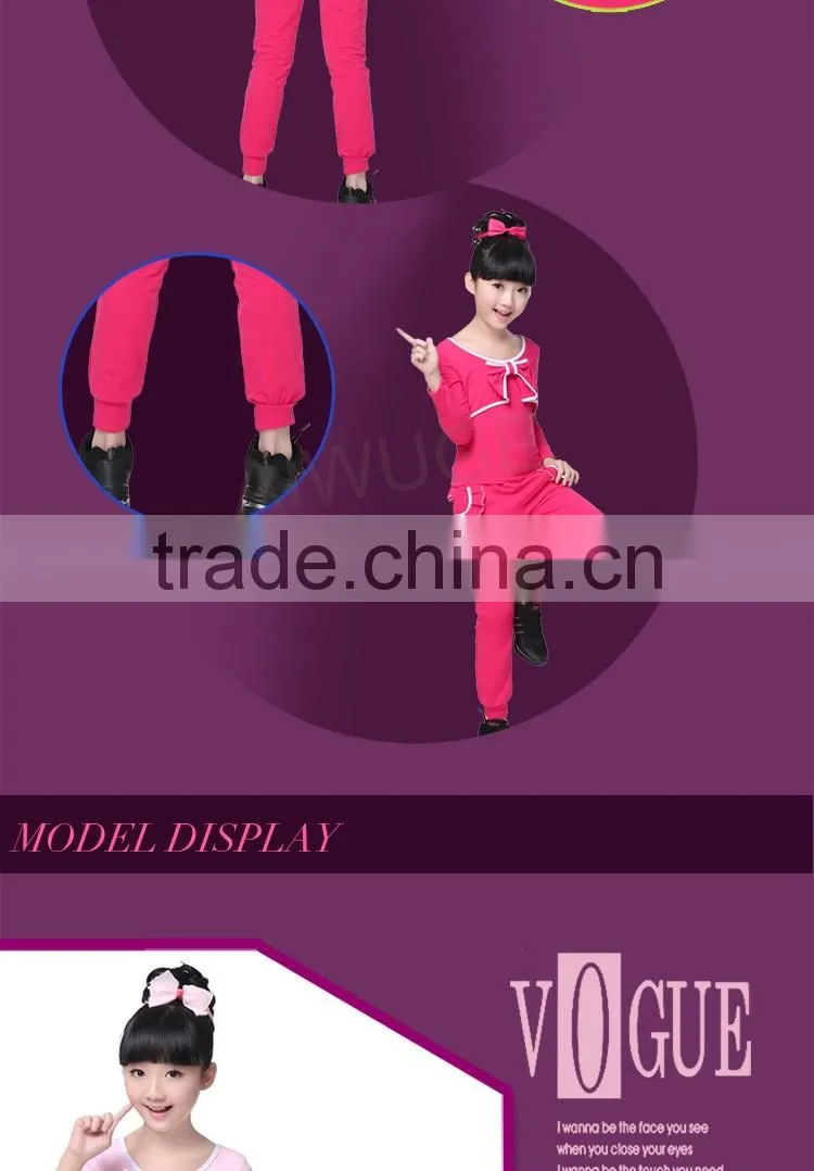 New Spring Autumn Girls Bowknot Long Sleeve Sweatshirt Hoodies & Pants Trendy Tracksuits Children Gymnastics/Sport Suits