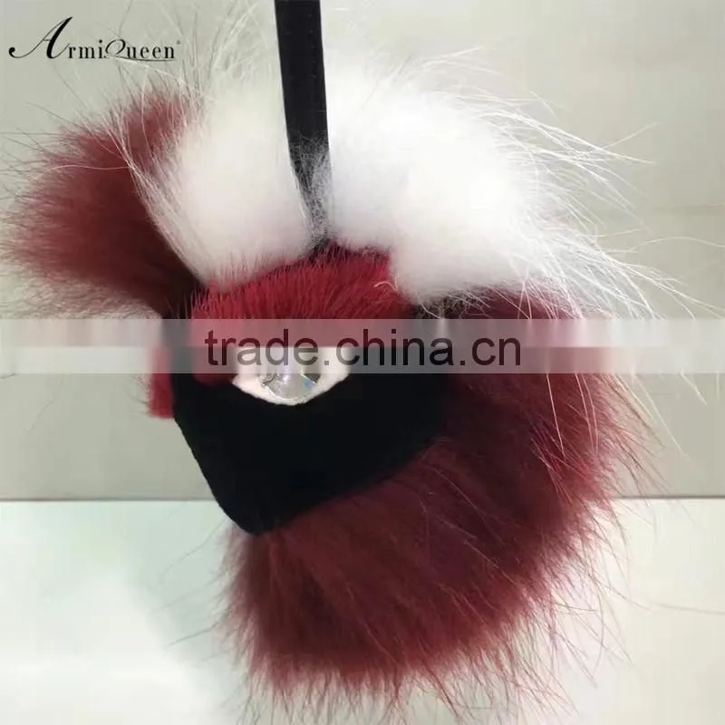2017 New arrival real Raccoon Fur Funny fashion accessory Monster Keychain