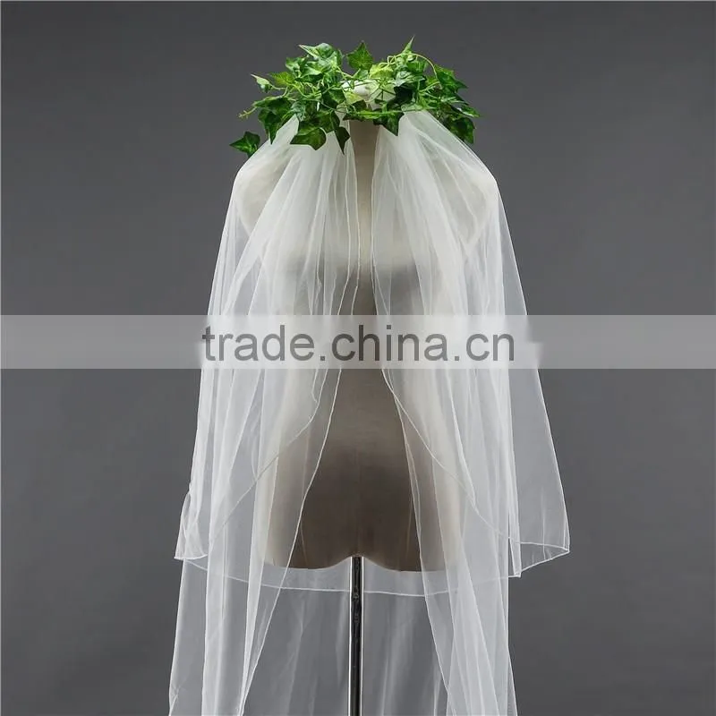 wholesale Wholesale White Wedding Lace long Tulle Bridal Veils 2017 HL07