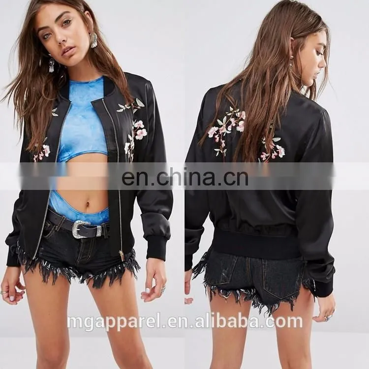 2017 High fashion custom embroidered bomber jacket wholesale