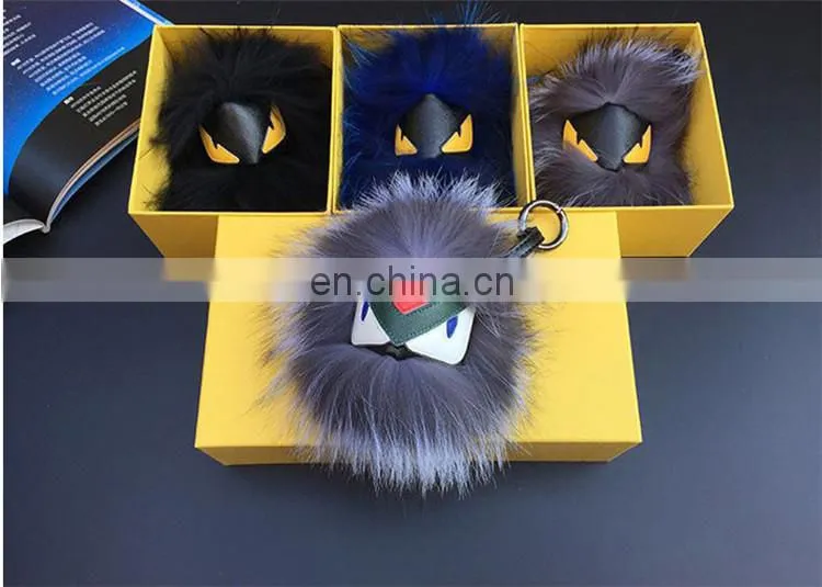 2015 High Quality Raccoon Fur Keychain for Bag Charm Monster Keychain