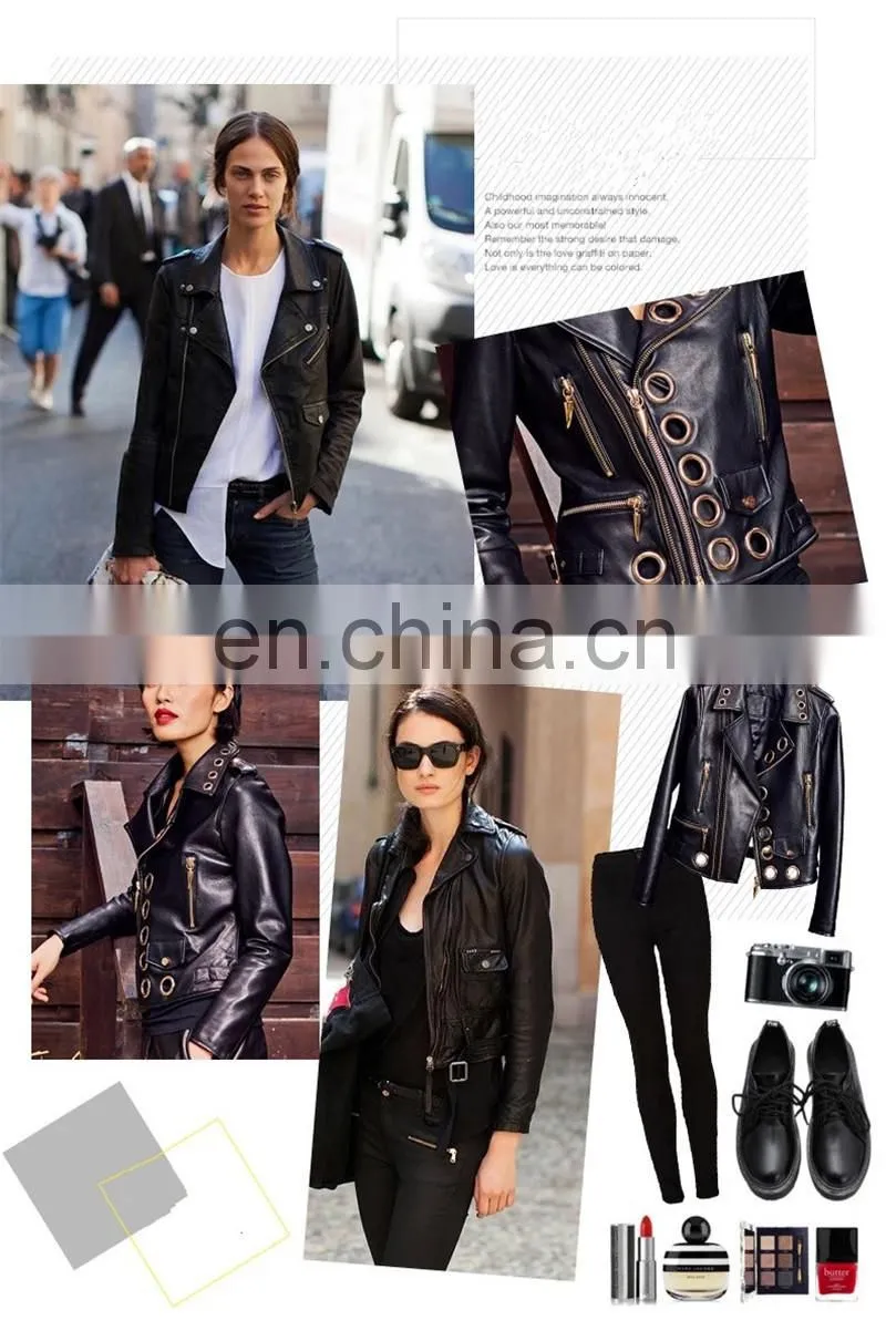 Custom Design Women Black Leather Jacket Custom Made Leather Jacket