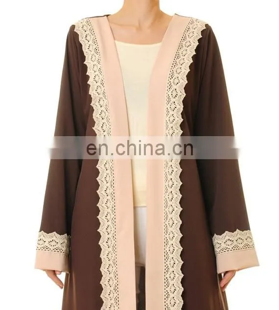 2017 New Design Wholesale Dubai Abaya Islamic Clothing Kimono Open Front Muslim Women Abaya