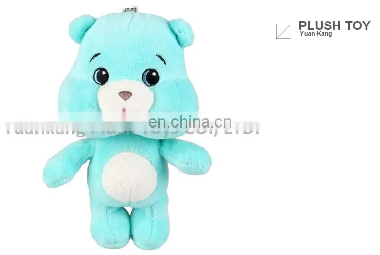Lovely soft care teddy bear plush keychain with round face