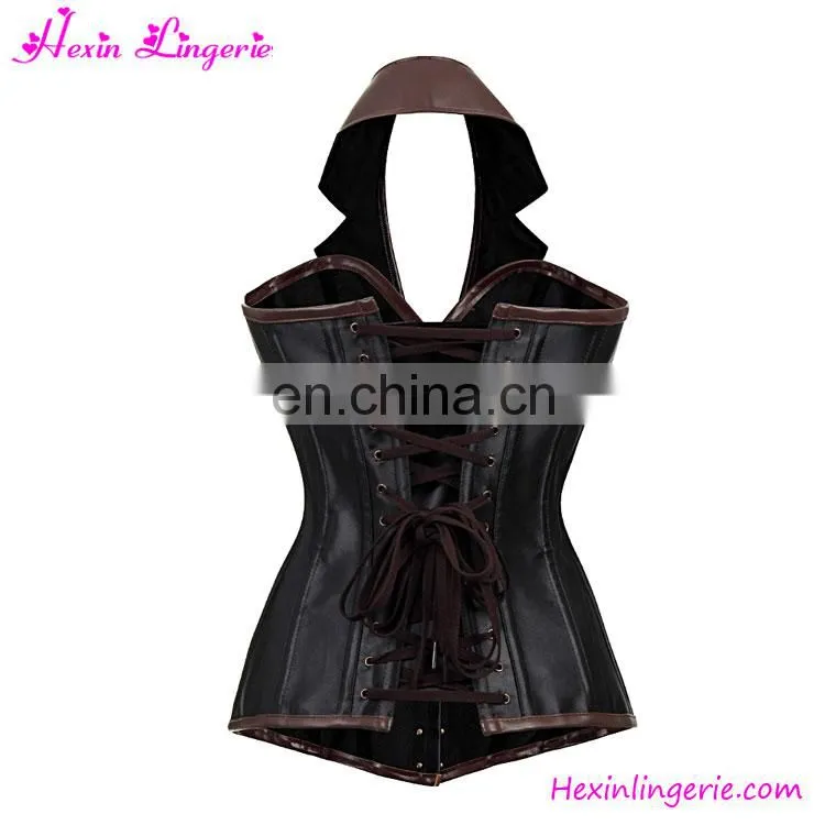 12 Boned Lace Up Brass Clasps Steampunk Overbust Full Body Corset