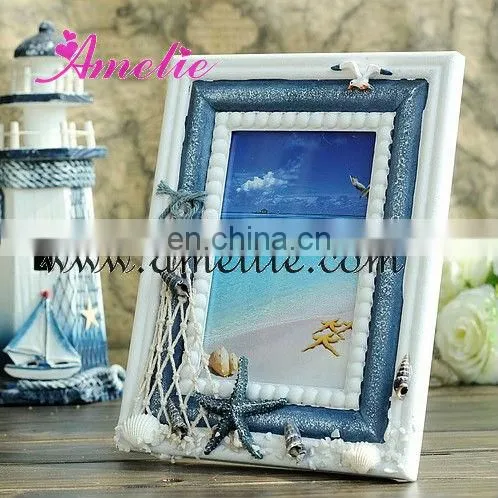 A0136 Mediterranean Style Blue color wholesale wooden picture frames