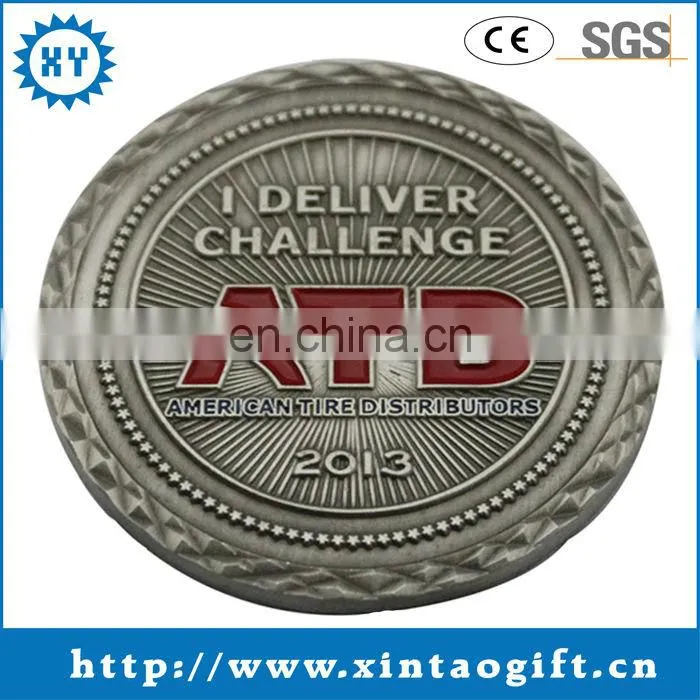 Custom design metal rolled edge souvenir coin