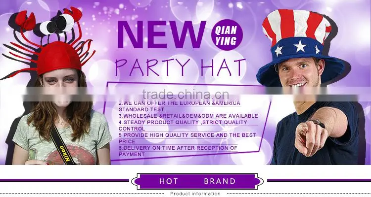 Funny halloween festival hat with pink fake hair attachmed