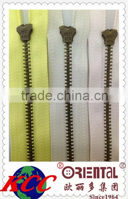 High quality/The fashion metal teeth dyeable tape KCC zipper