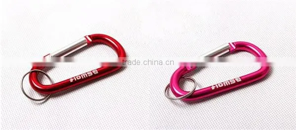 D Shape colorfulclimbing hook,metal carabiner factory